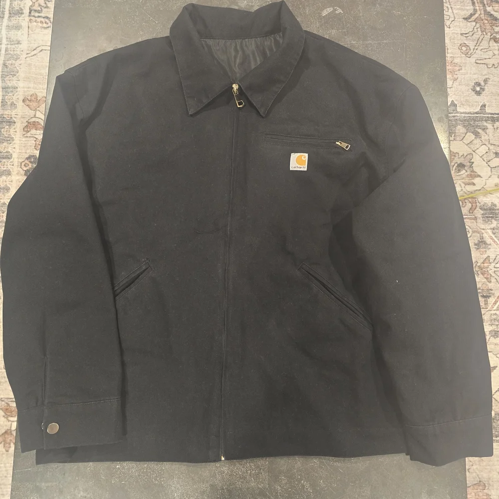 Carhartt Black Men's Lightweight Canvas Jacket with Collar - Picture 1 of 3